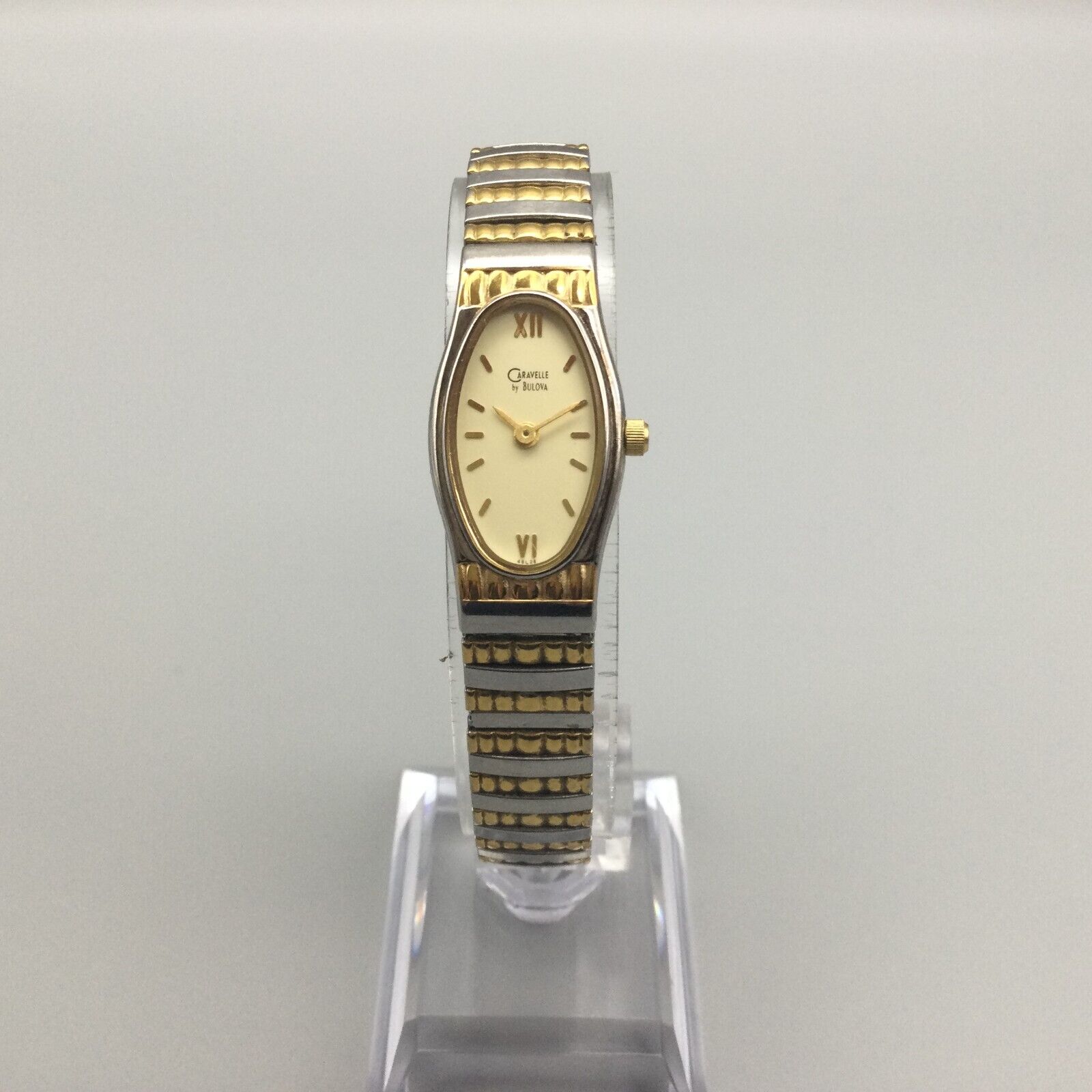Vintage Carvelle Bulova Watch Silver/Gold Stretch Watch Caravelle by Bulova Quartz - Etsy main image 3