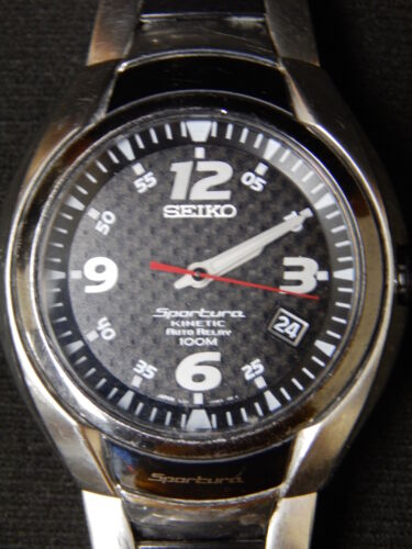 Men's Seiko Sportura Kinetic Auto Relay 100M 5J32-0AH0 10BAR