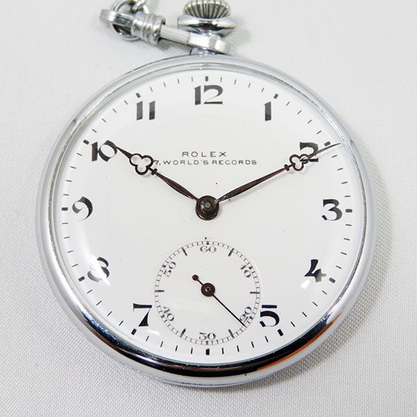 Rolex ROLEX Pocket Watch 7.WORLD'RECORDS Antique Manual Winding Plated