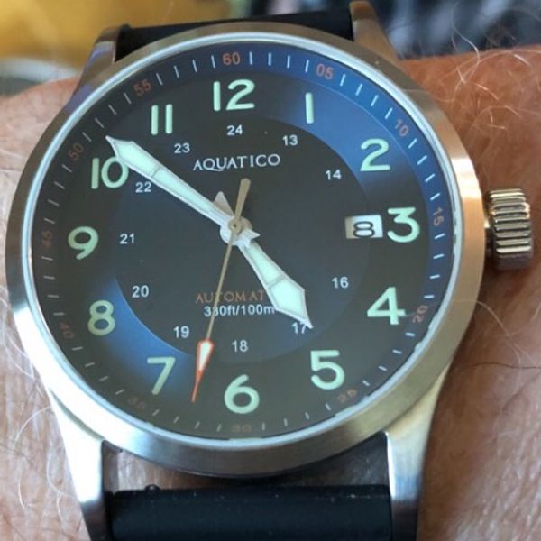 SOLD Aquatico Blue Angels Field/Pilot Blue Dial Sapphire Crystal 125