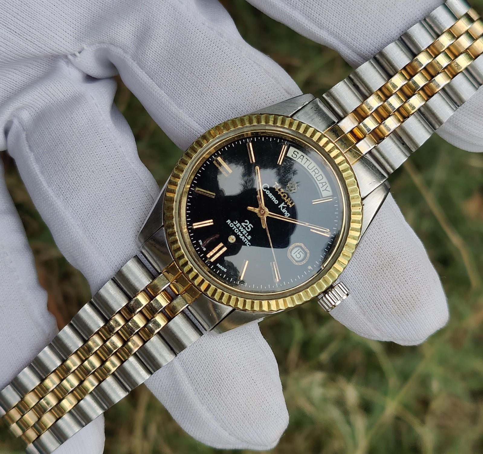 Vintage Titoni Cosmo King President Automatic 737-360 ''Black Dial