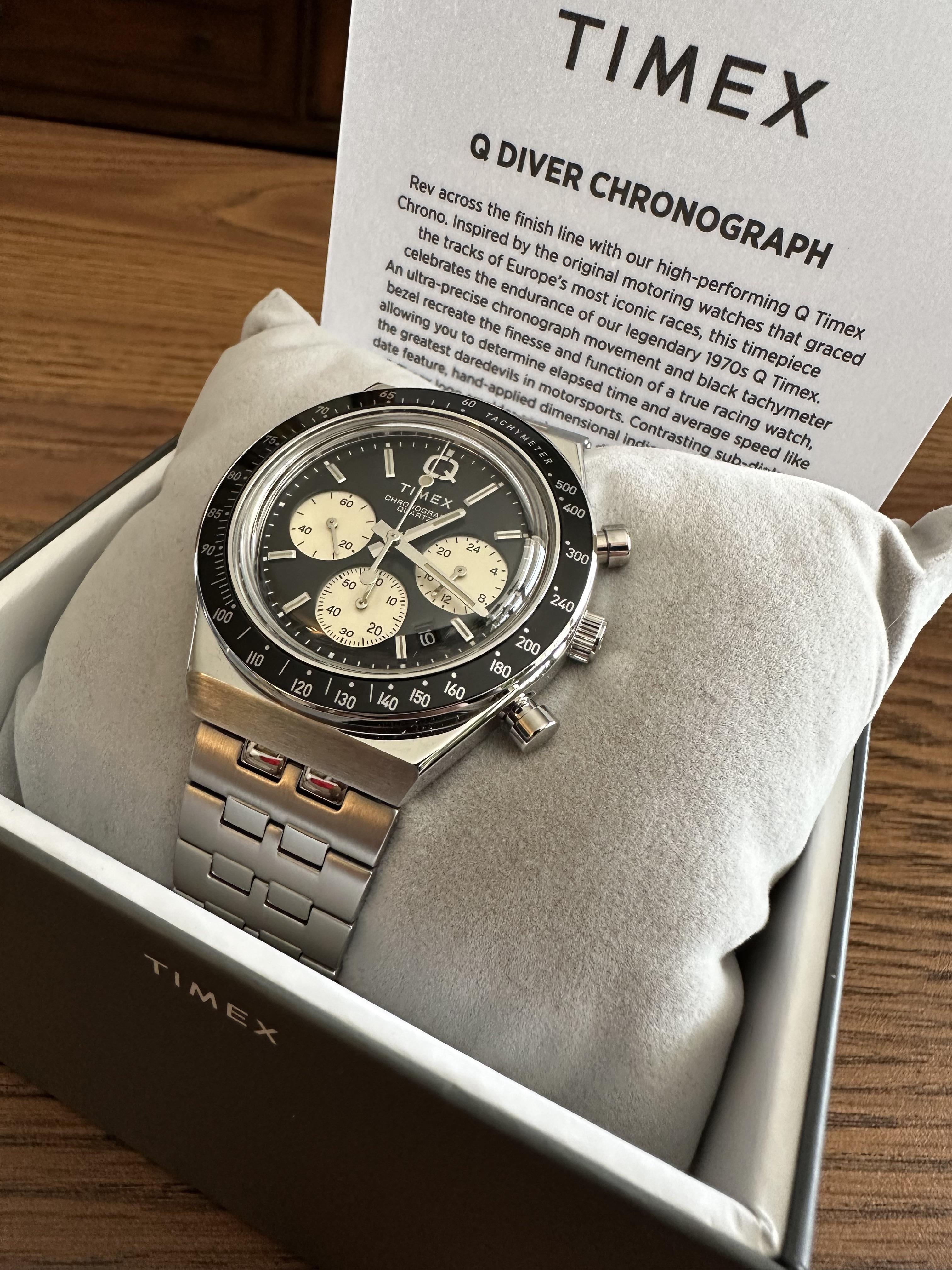 WTS Timex Q Chronograph reverse panda on bracelet WatchCharts