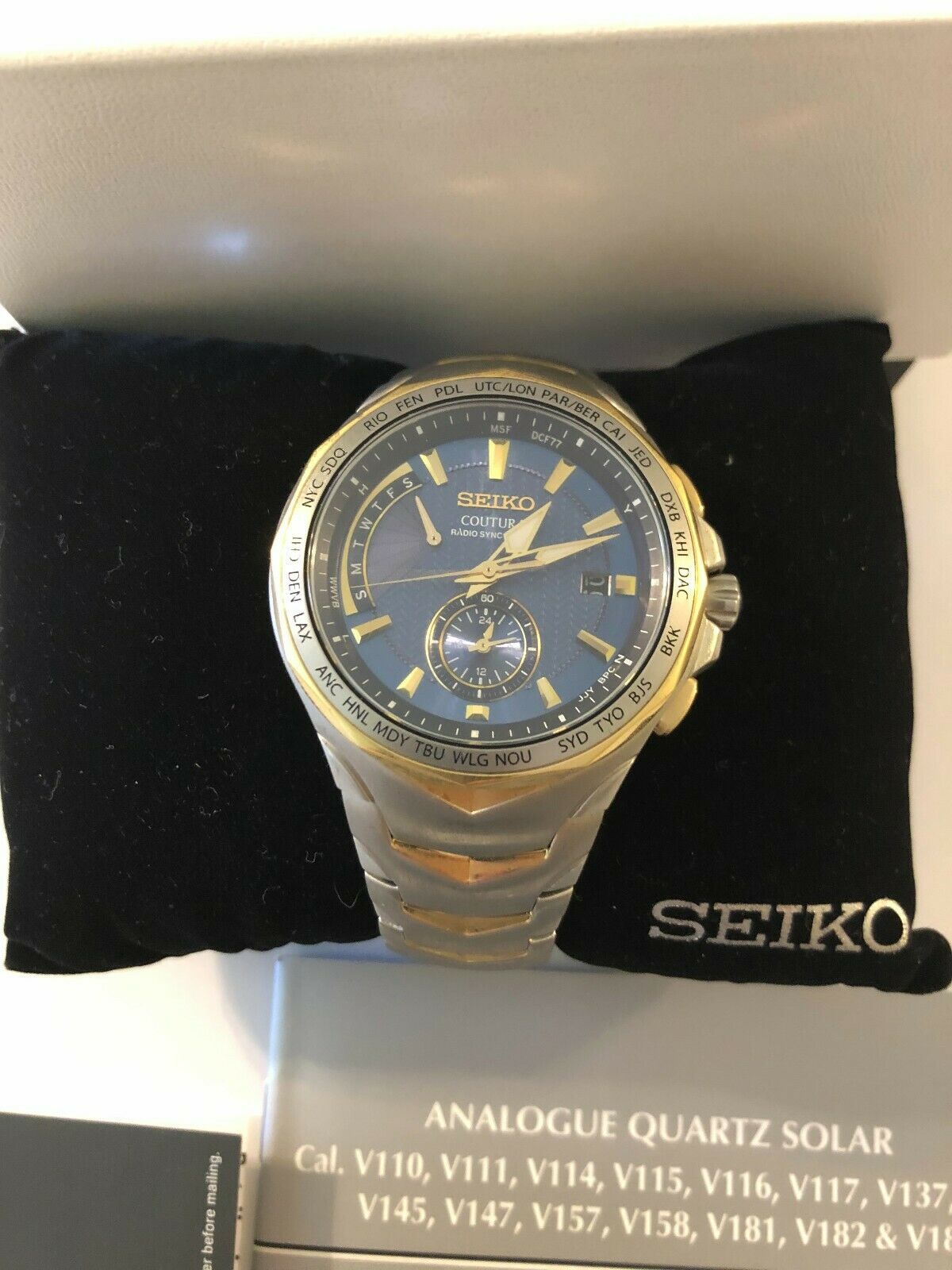 Seiko Coutura Radio Sync Solar Two Tone Men s Watch 8B63 0AK0