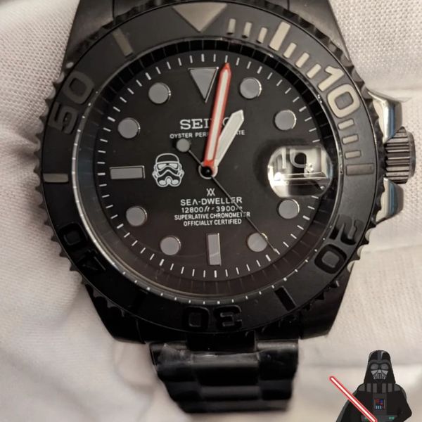 Seiko NH35 Mod Custom Watch Shadow Storm Trooper Automatic Custom ...