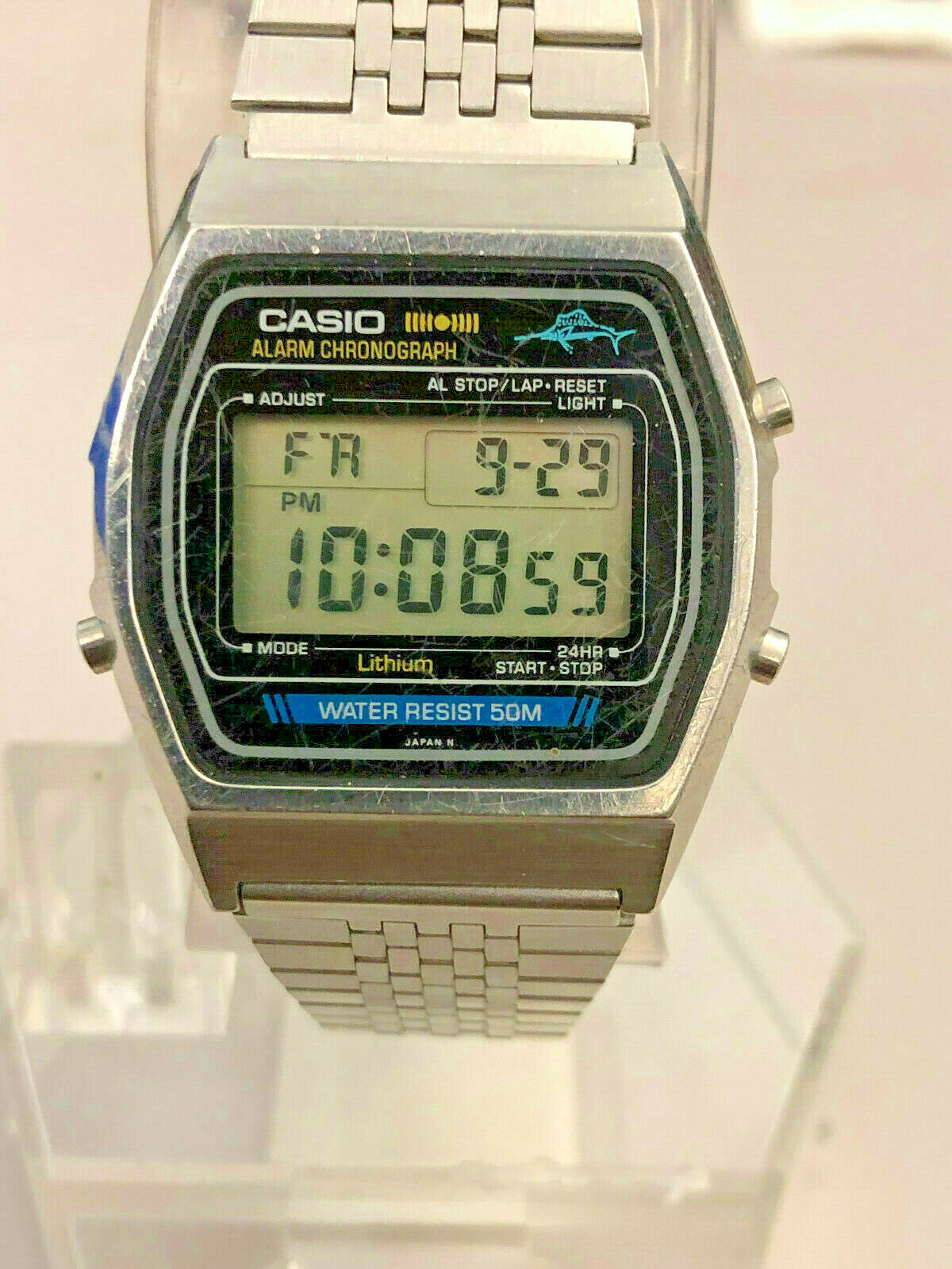 Vintage Casio Marlin W-35 W35 Steel Digital LCD Watch 248 Module