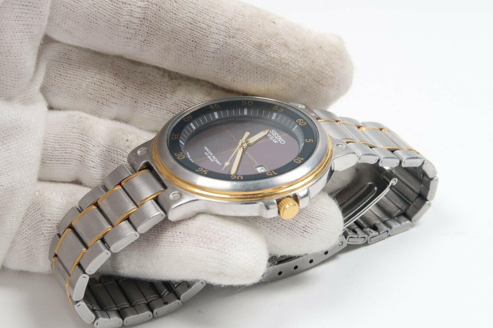 SEIKO SOLAR 5Y75-1A10 FOR PARTS OR REPAIR Watch JAPAN 