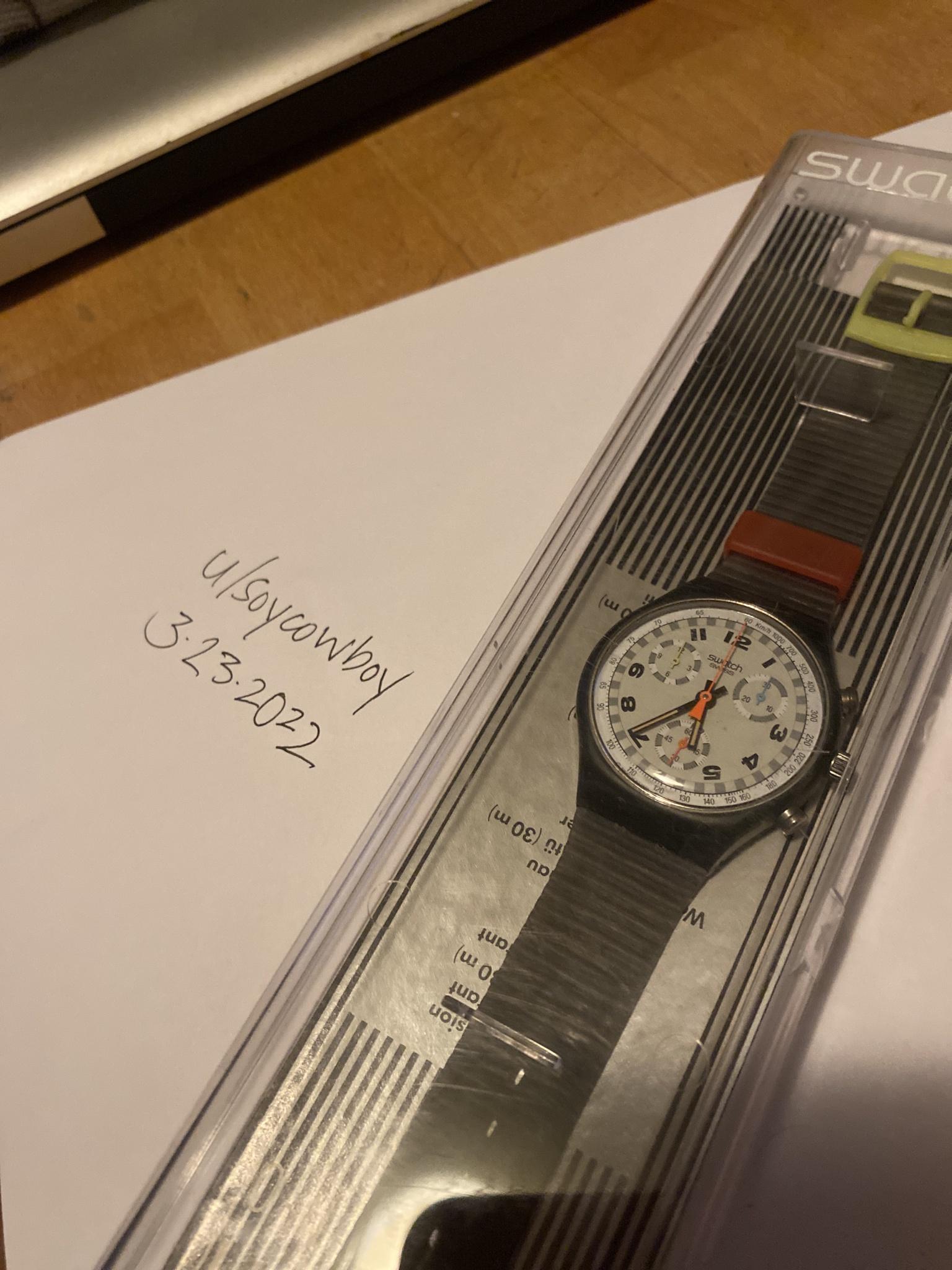 WTS] Swatch Chrono Skate Bike SCB105 •• NOS 1990s | WatchCharts 