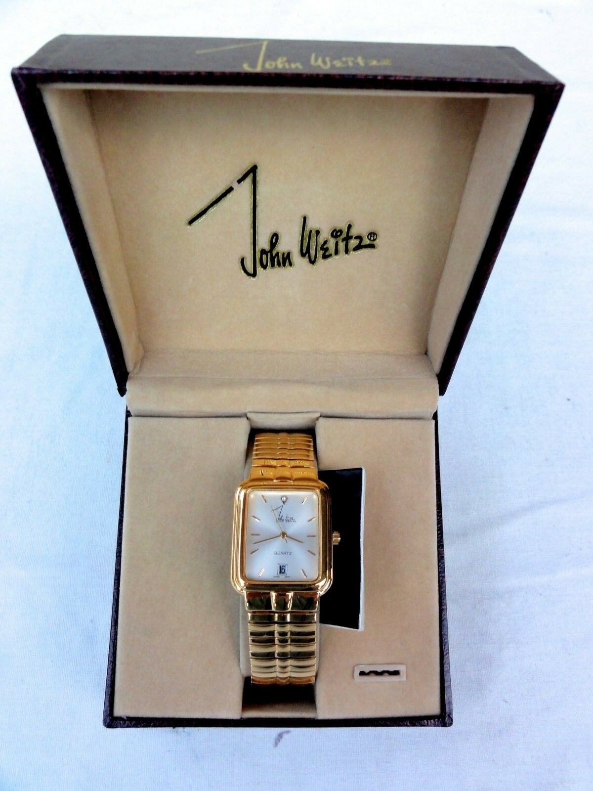 Vintage John Weitz Gold Tone Watch – Blue Dial | Quartz | Japan Movt John Weitz Men main image 2