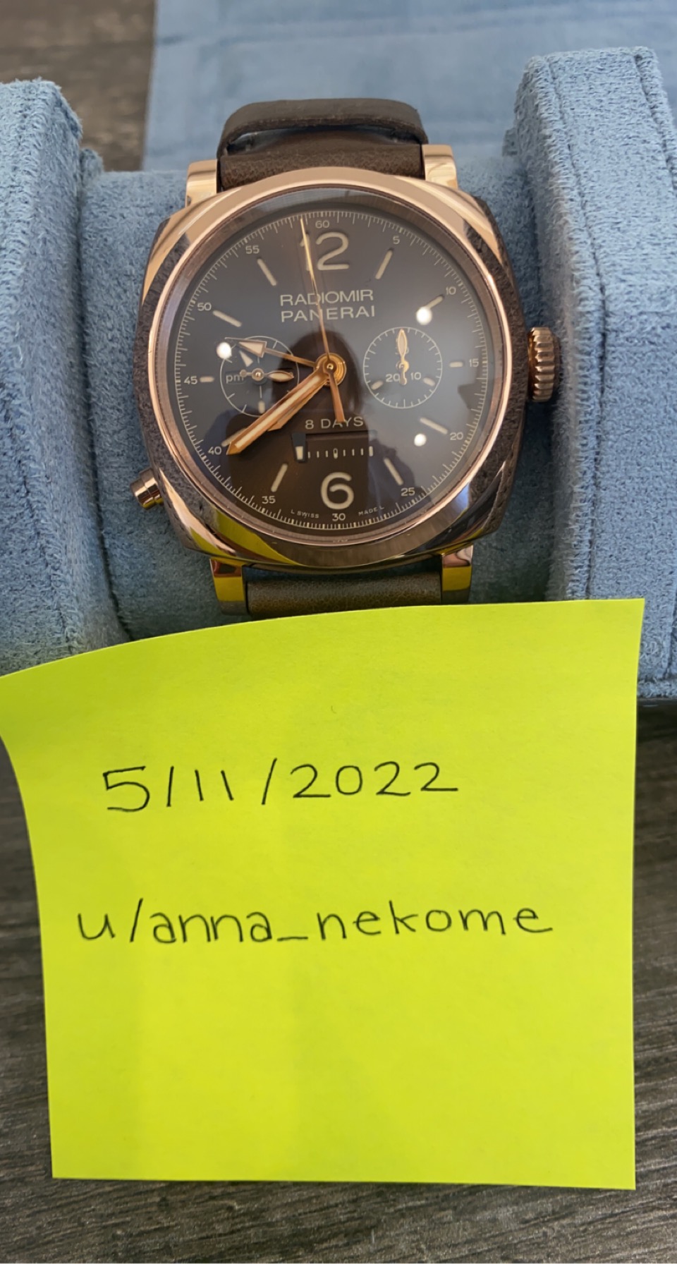 Panerai radiomir 1940 chrono monopulsante discount 8 days gmt oro rosso pam00502