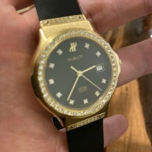 Hublot Mdm 152 10 5 18k Yellow Gold Diamond 36mm Mens Quartz Watch Watchcharts