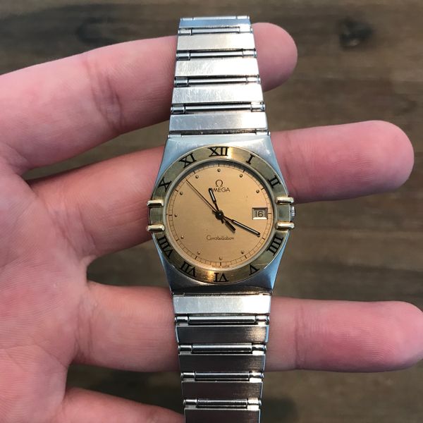 Vintage Omega Constellation Quartz 18K Gold and Stainless Steel