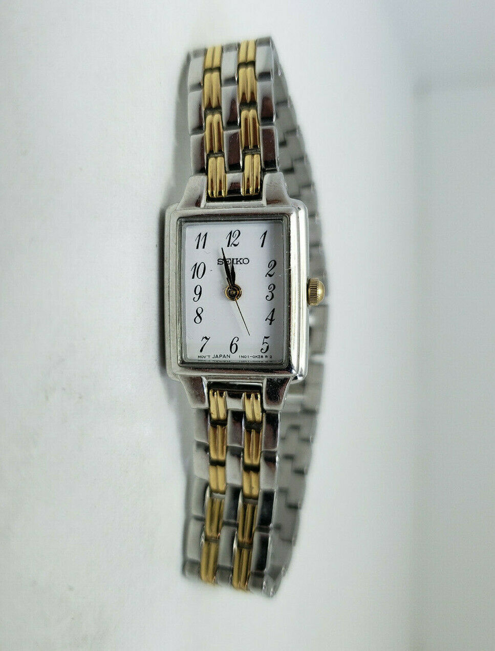 Seiko Women s SXGL61 Stainless Steel Two Tone Rectangle White Dial