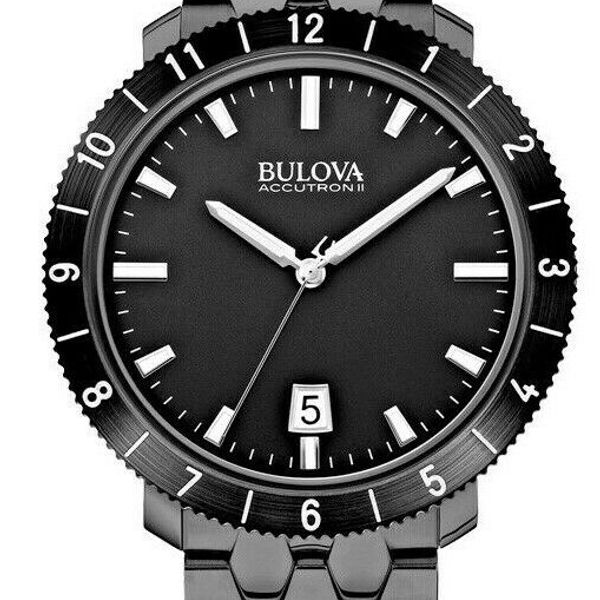 Bulova Accutron Ii Mens Quartz Date Calendar Black Dial 42mm Watch