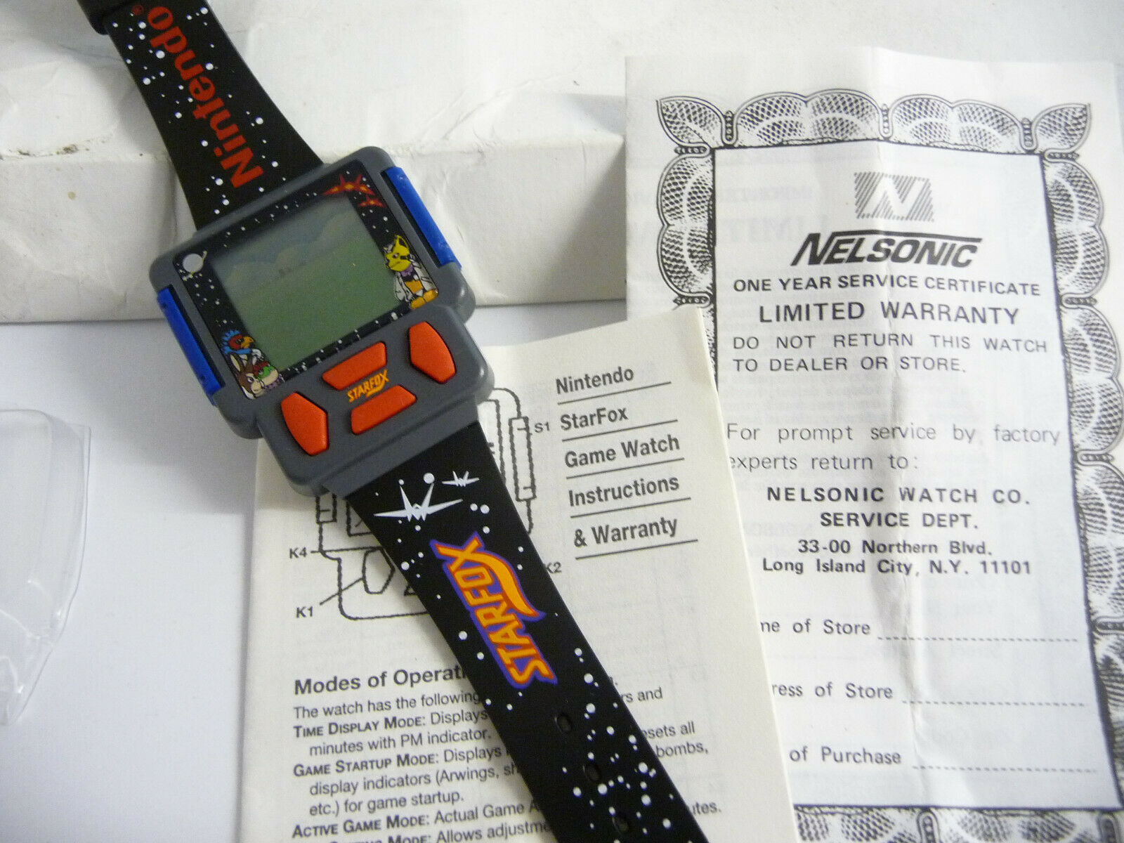 Vintage 1990's era Nintendo StarFox game watch Nelsonic mail away
