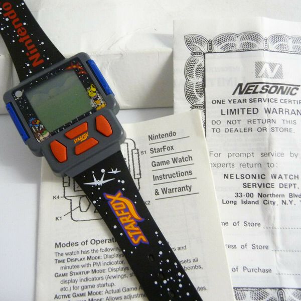 Vintage 1990's era Nintendo StarFox game watch Nelsonic mail away