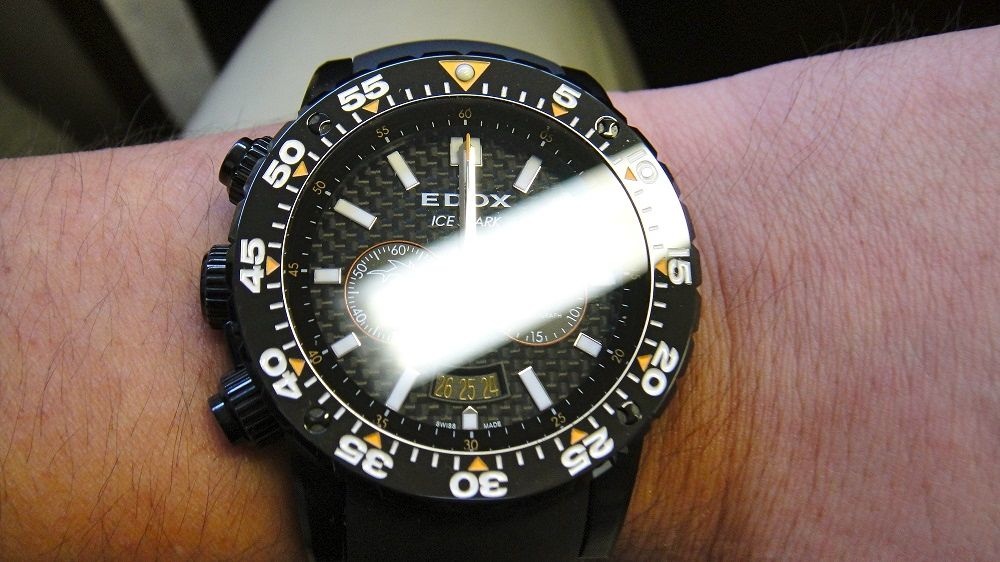 EDOX ICE SHARK LIMITED EDITION 1000 M CERAMIC BEZEL CARBON FIBER