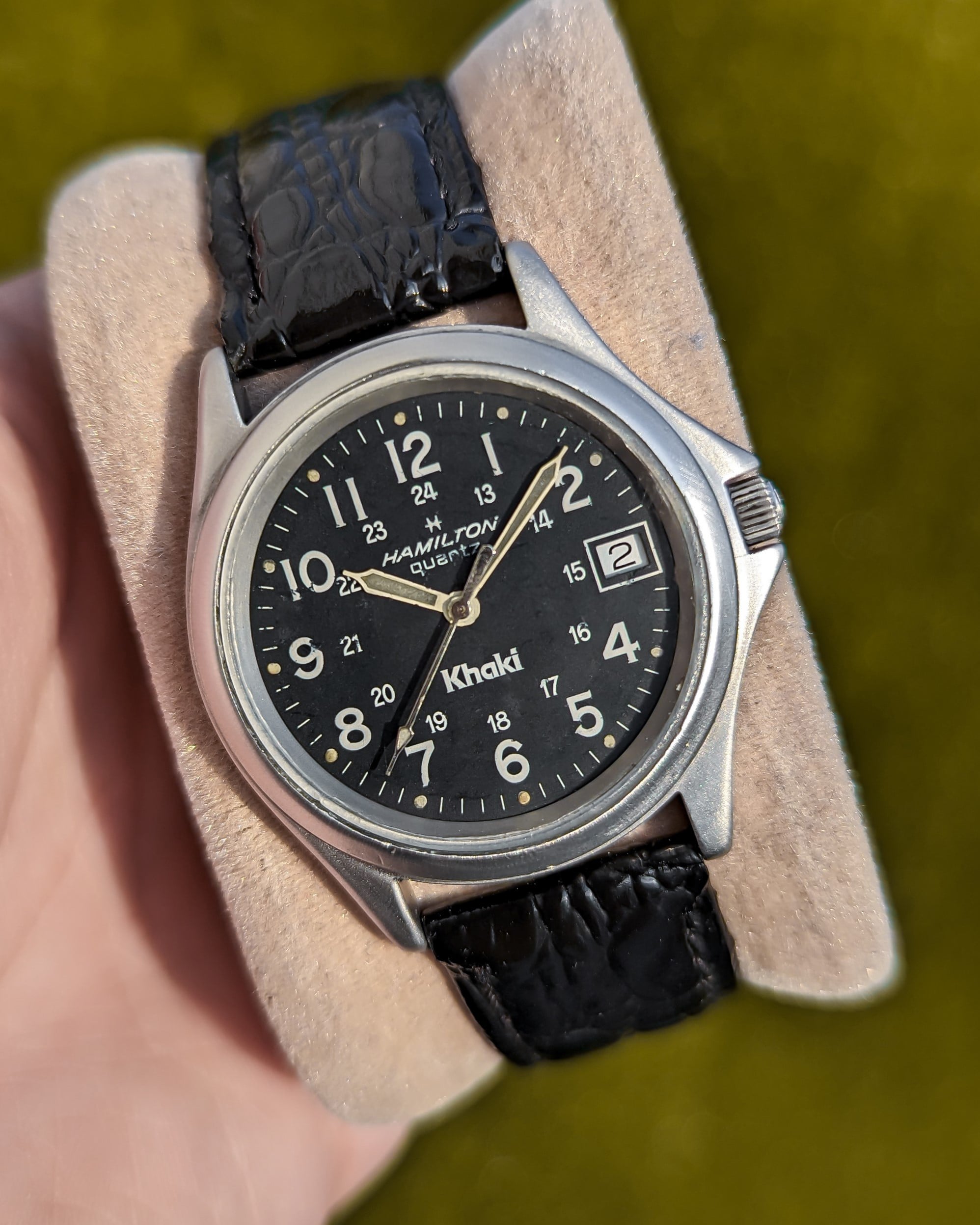 WTS] Vintage Hamilton Khaki III 9445 B Black Dial Quartz 1990s
