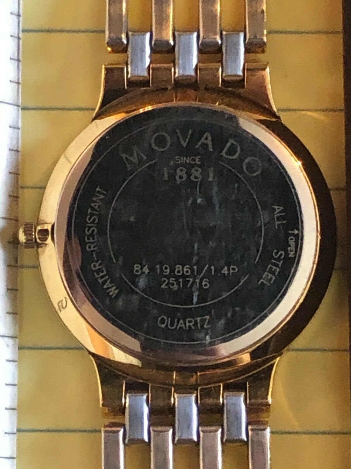 Movado Men's Esperanza 84.19.861/1.4P Museum Black Dial Gold Tone