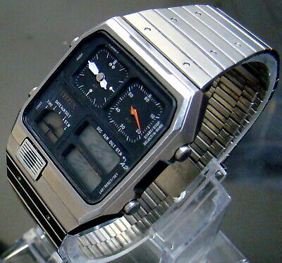 VTG 1984 CITIZEN ANA-DIGI TEMP CHRONO WATCH 8982 SS MENS WATCH