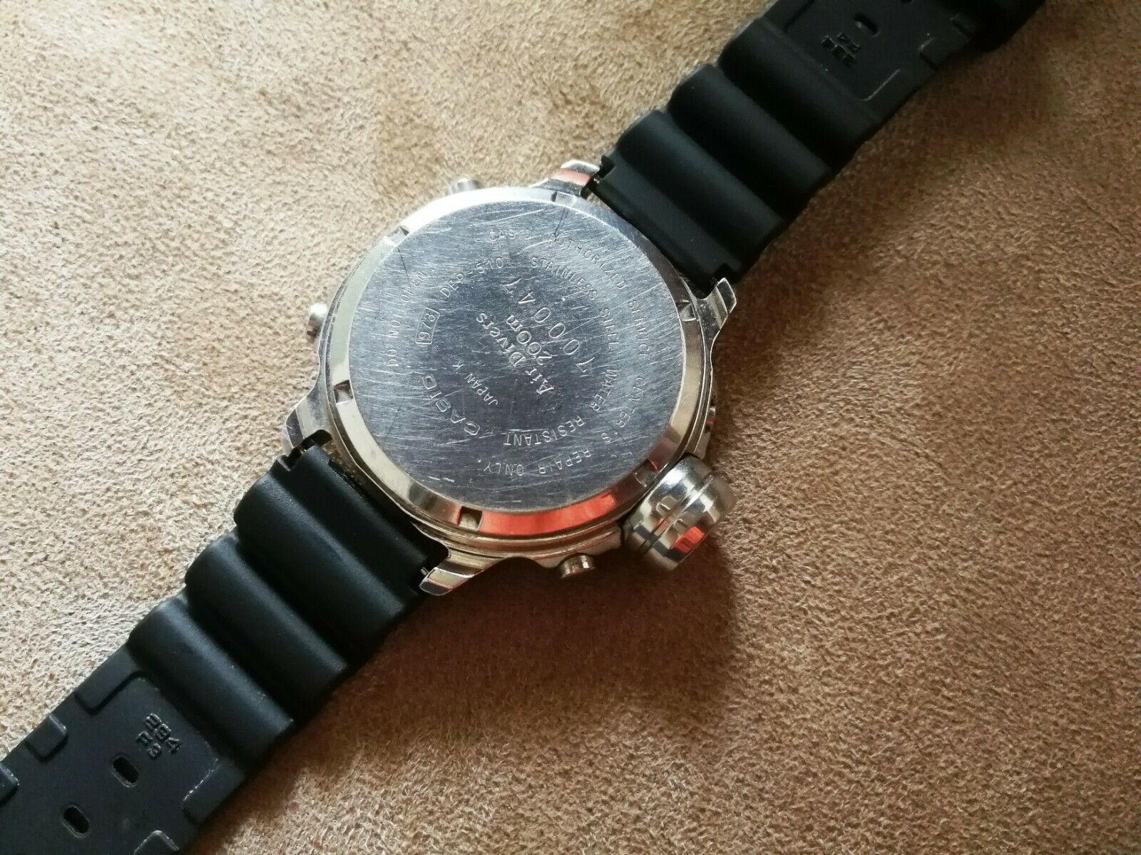 vintage casio dep air divers depth meter log memory lcd watch
