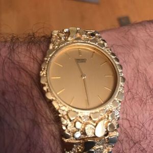 MENS SEIKO 14K SOLID YELLOW GOLD NUGGET WATCH!! | WatchCharts