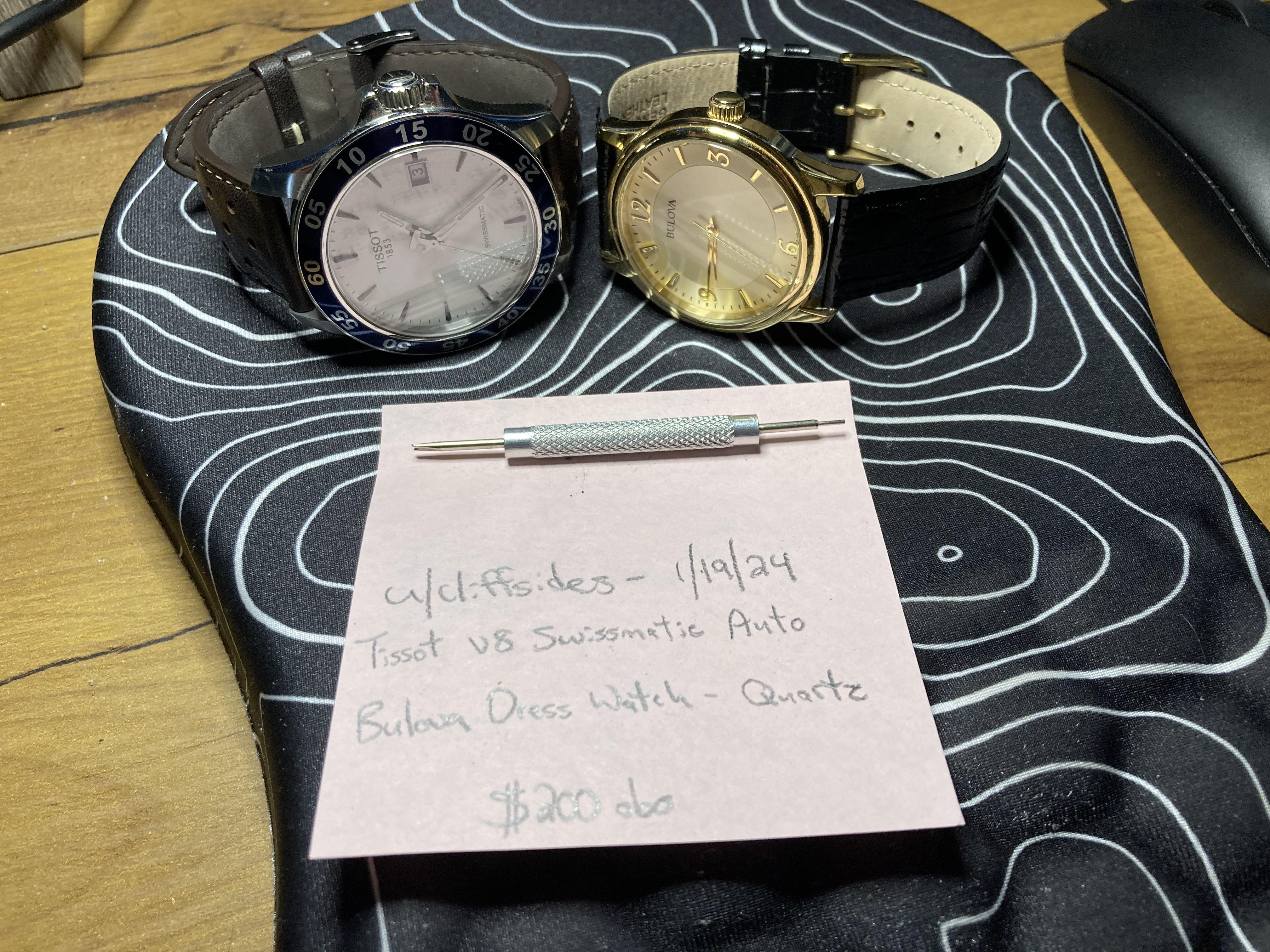 WTS Tissot V8 Swissmatic Auto Bulova Quartz Dress Watch Combo