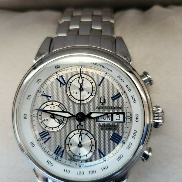 Bulova Accutron Gemini Men's Swiss Automatic Chronograph Watch, 26C04 ...
