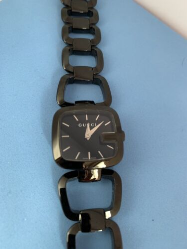 NEW Gucci G Series Black PVD Ladies Watch 125.5 7 inches long