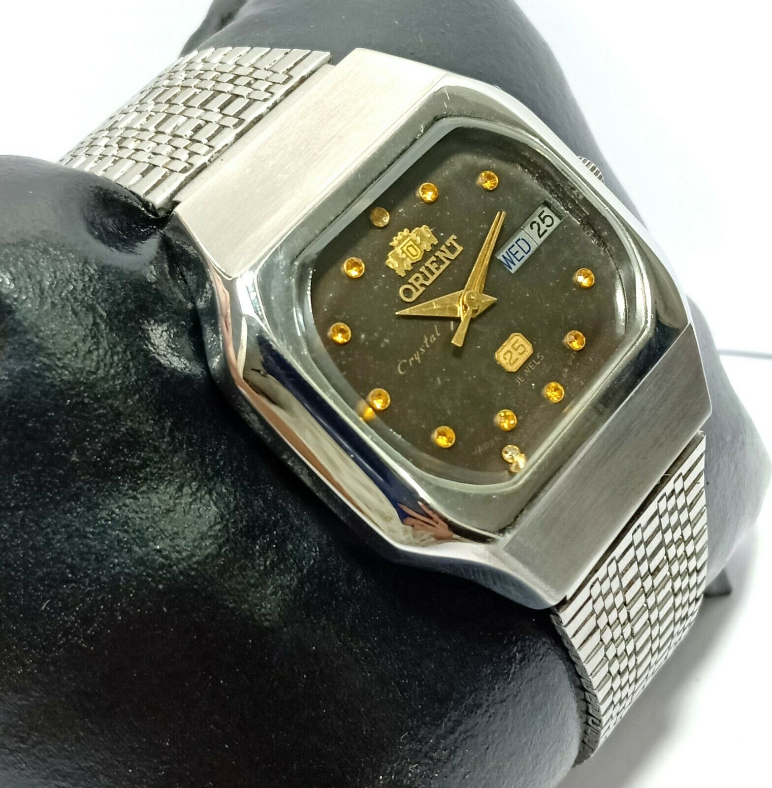 Vintage Orient Crystal Automatic 25 Jewels Men's Watch Black