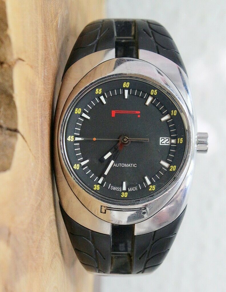 Pirelli Pzero Tempo Automatic Wristwatch Rubber Tire Band Sport