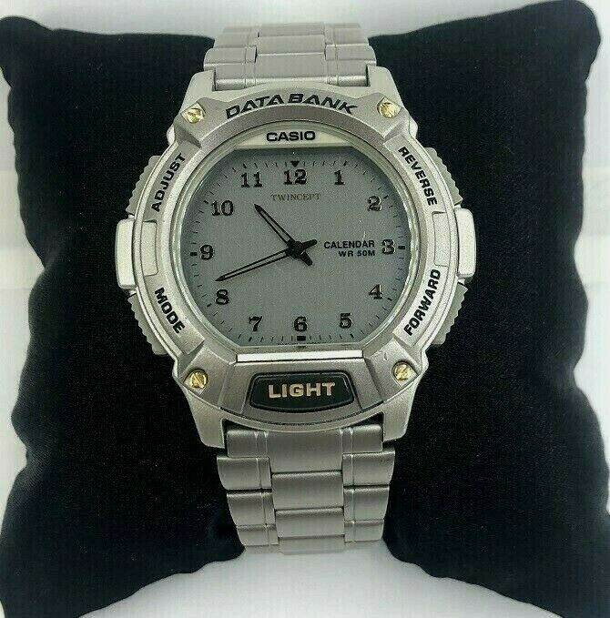 Casio DATA BANK WVA-200 Twincept Silver Retro Watch Vintage
