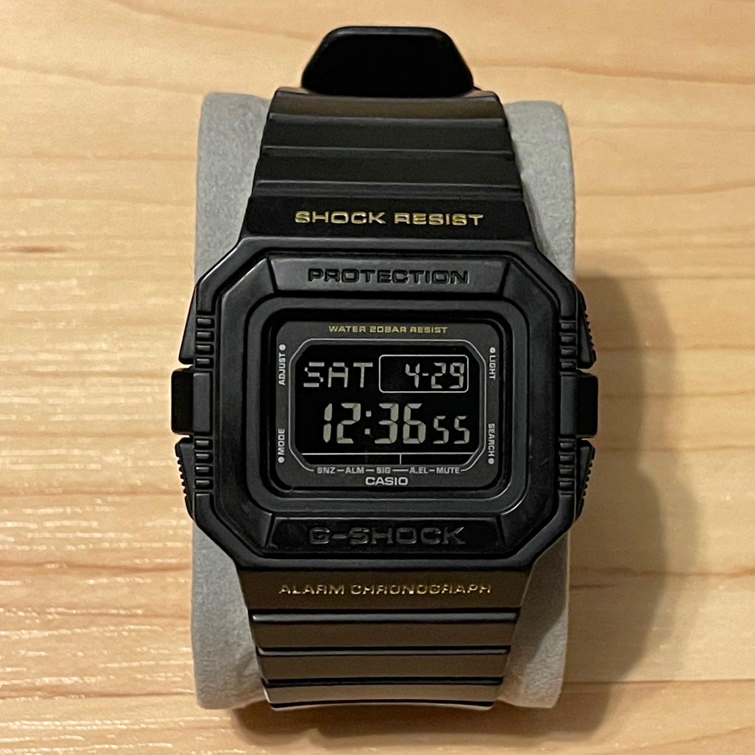 WTS] Casio G-Shock DW-D5500-1B Black Gold Square Digital Watch