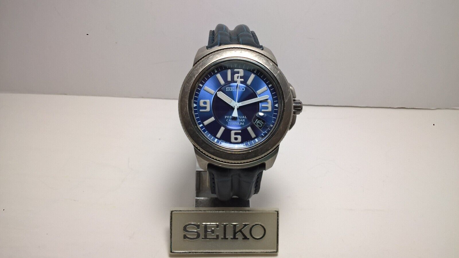 Rare Blue Seiko Prospex Landrek Titanium SBCM015 8F32-0350