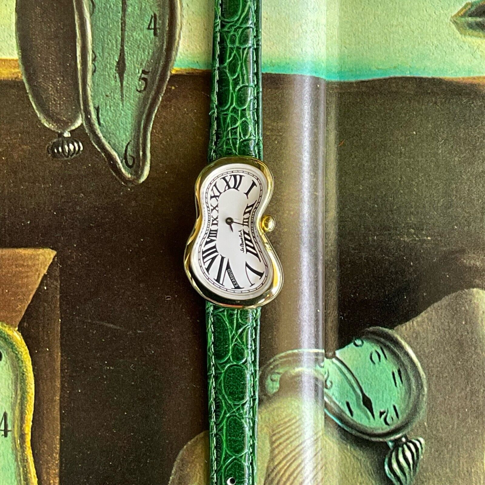Vintage Plated Salvador Dali Softwatch by Exaequo Geneve 40 mm box 
