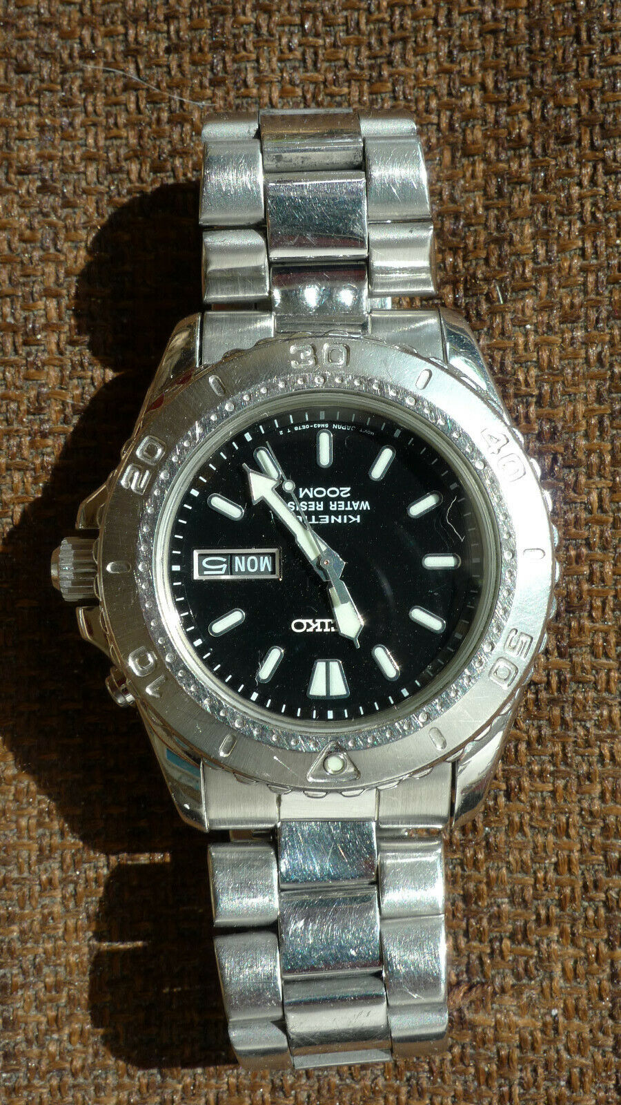 Seiko 5M43 OC90 Armbanduhr Taucheruhr Sammleruhr kinetic Tag