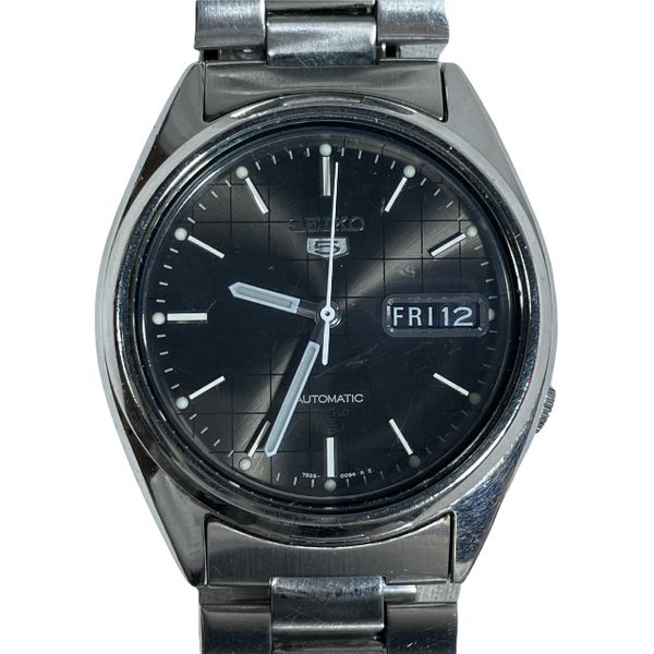 SEIKO Seiko 7S26-3040 Seiko 5 Day-Date Watch Automatic Black Silver ...