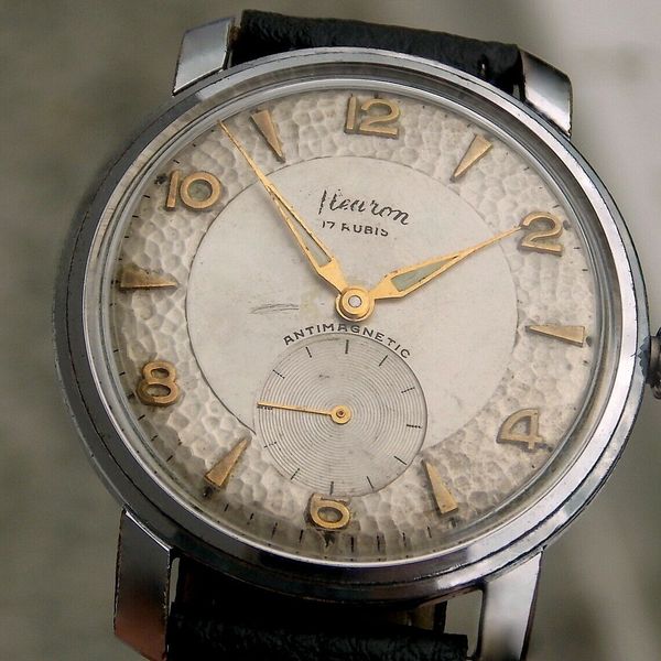 K Riare Watch Fleuron from 1950s,rare dial with a wreath,massive lugs,Felsa 750 ...