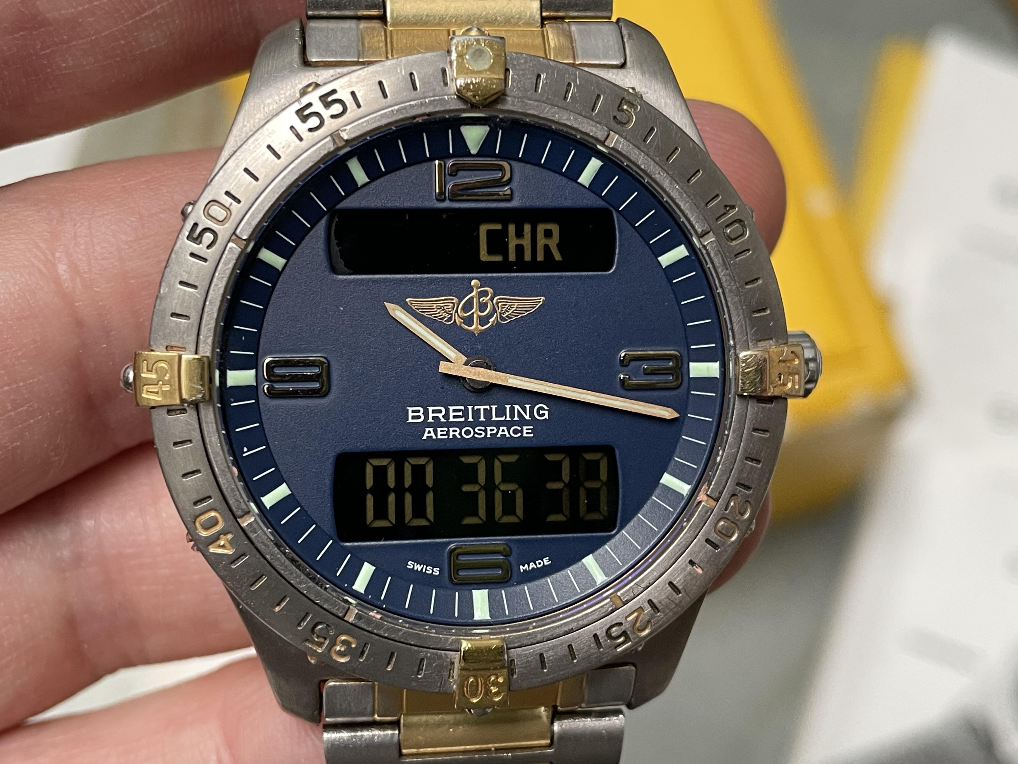 breitling aerospace yellow dial