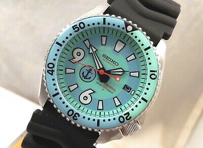 Seiko Anchor Aquamarine Cyan Ceramic Automatic Divers Date Watch Custom  7002 | WatchCharts