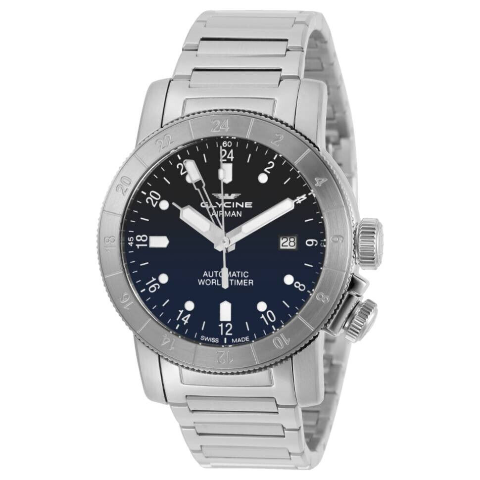 GLYCINE GL 0156 Airman Blue Dial Automatic Men's Watch WatchCharts