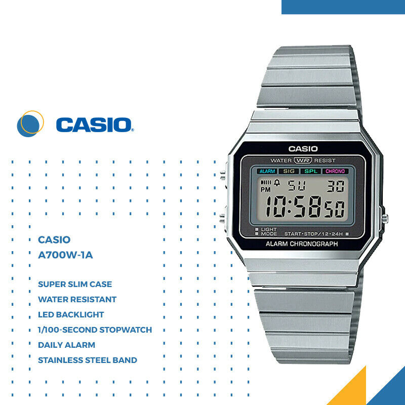 GENUINE Casio A700 Classic Slim Digital Watch Mens Womens