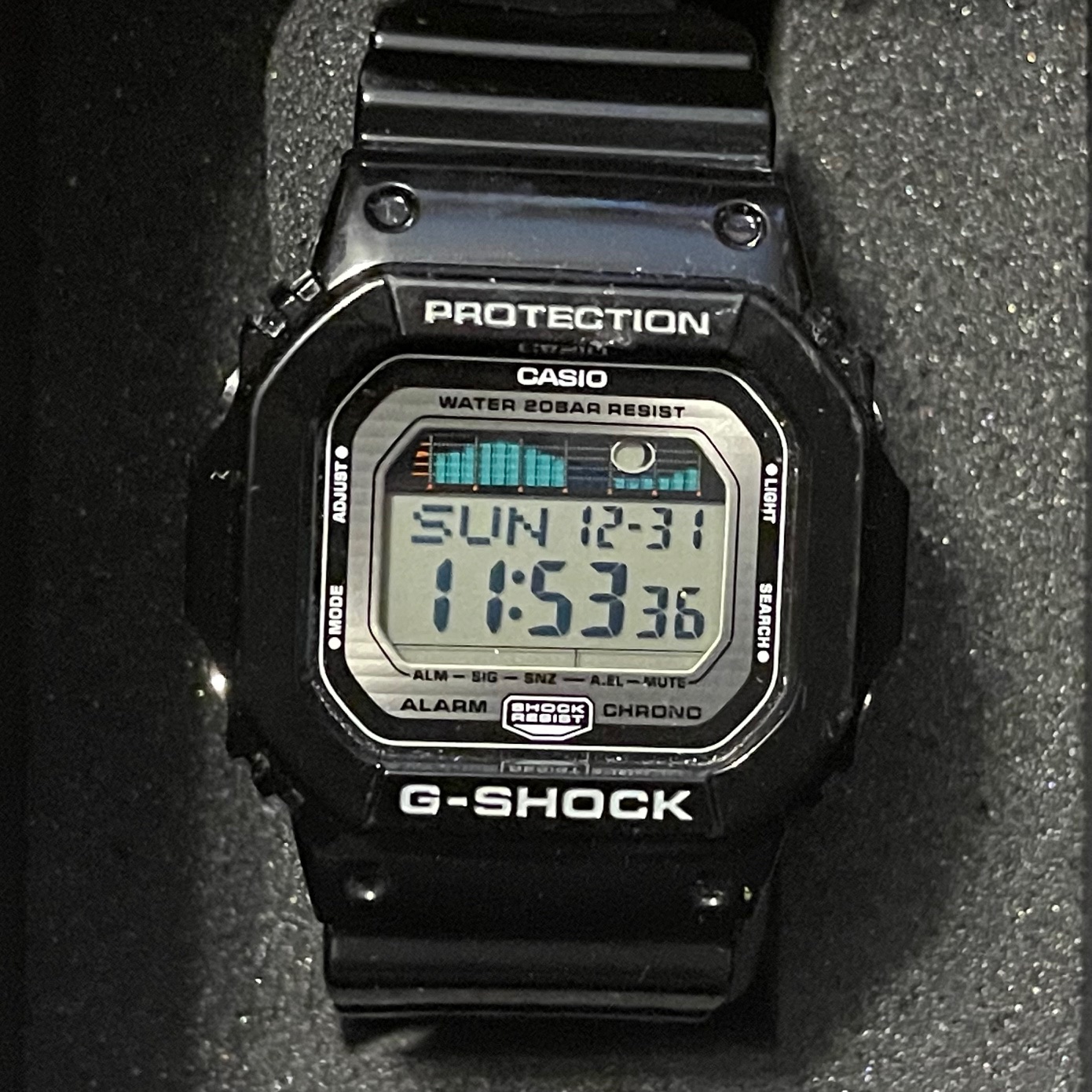 Marketplace Casio Moon & WatchCharts w/Box 5600 WTS] Tide Graph Digital G-Lide Manual GLX-5600-1 Watch | & Square G-Shock Black