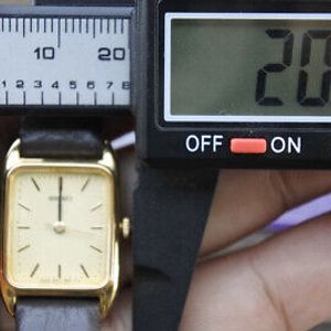 稼働 新品ベルト SEIKO 2P21-5D90 スクエア腕時計 薄型 Vintage Seiko Gold Plated 2P21 5D90 Lady Quartz Watch Japan Square