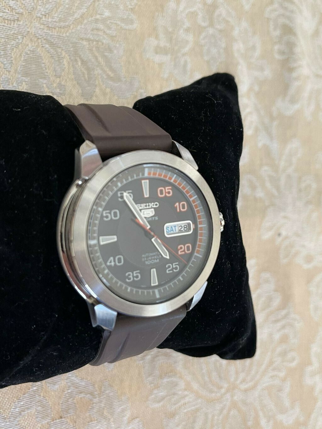 Seiko 5 Sports SNZH71 7S36 04J0 Brown With Brown Rubber Strap