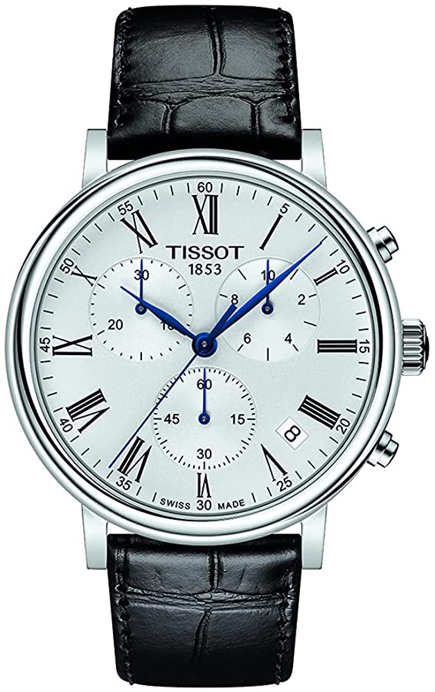 Tissot Carson Premium Chronograph Black Dial Black Leather Strap Watch For Men - T122.417.16.051.00 main image 0