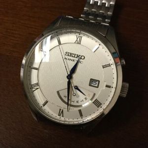 Seiko Kinetic 5M84-0AD0 Watch Silver Stainless Steel Band (AP1057985) |  WatchCharts