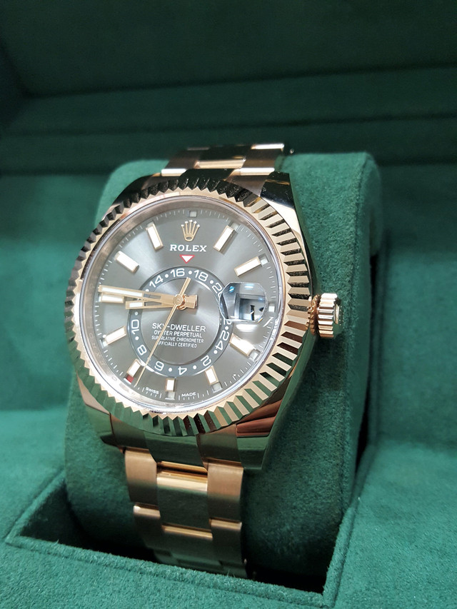 Rose gold sky dweller best sale rhodium dial