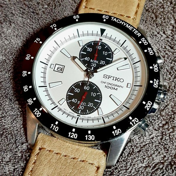 SEIKO PANDA Chronograph UFO 7T94-0AFO腕時計 Seiko Panda Chronograph UFO 7T94 0AFO Watch 42mm Case 18cm