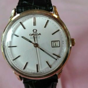 Vintage Omega Quartz Watch Cal 1370 Gold Bezel 10 K RGP Working WatchCharts Marketplace