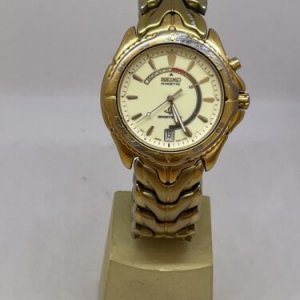 Vintage Seiko Kinetic Sports 100 5M42-0809 Gold Tone Men's Watch New Battery  | WatchCharts